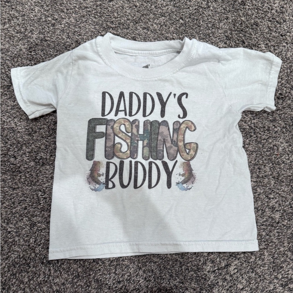 Daddy's Fishing Buddy Kids T-Shirt - White